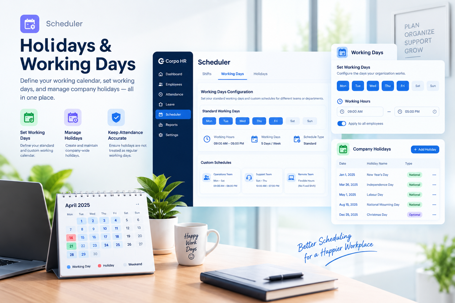 Holidays & Working Days